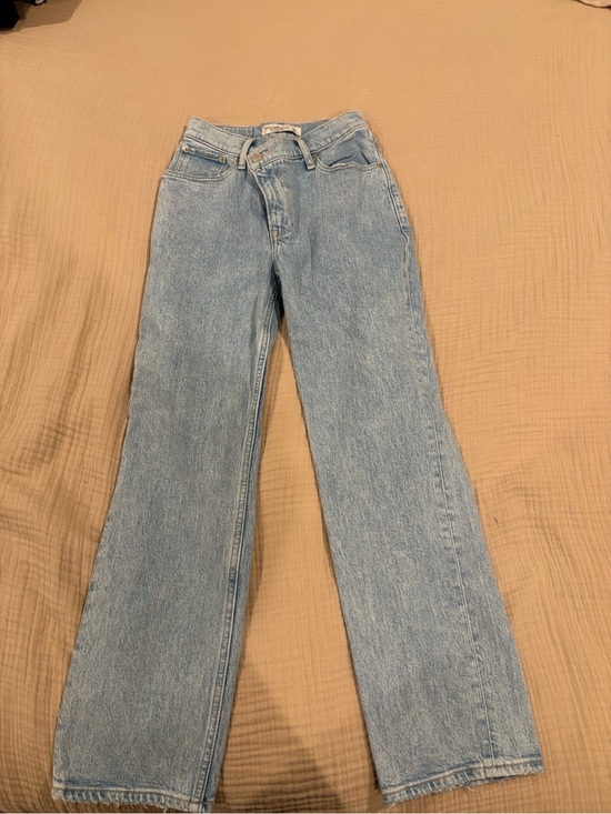 Abercrombie & Fitch Denim - Abercrombie Fitch 90s Straight Ultra High Rise Crossover Waist sz 24/0 Xs Denim
